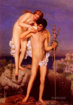 nude Marc Daphnis Et Chloe Revenant De La Montagne nude Marc Charles Gabriel Gleyre Oil Paintings
